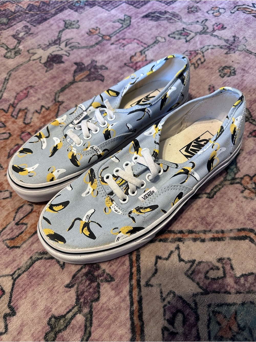 Vans Authentic Light Blue Banana Print Sneakers